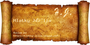 Hlatky Júlia névjegykártya