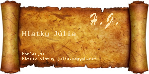 Hlatky Júlia névjegykártya